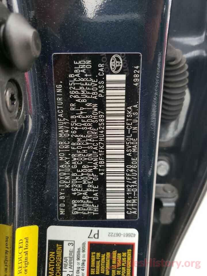 4T1BF1FK7HU425897 2017 TOYOTA CAMRY