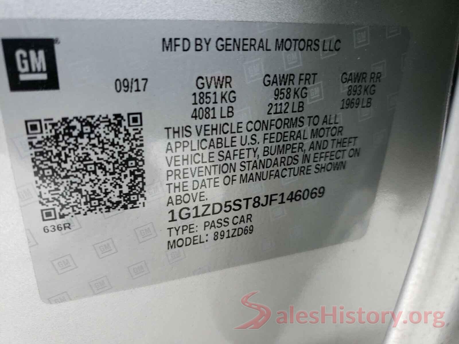 1G1ZD5ST8JF146069 2018 CHEVROLET MALIBU