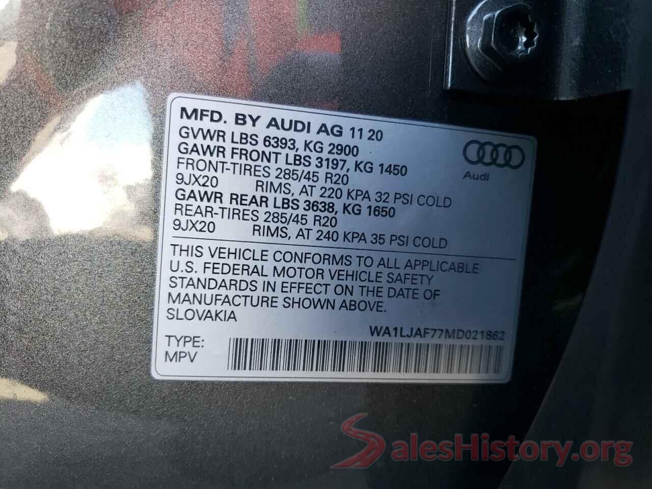 WA1LJAF77MD021862 2021 AUDI Q7