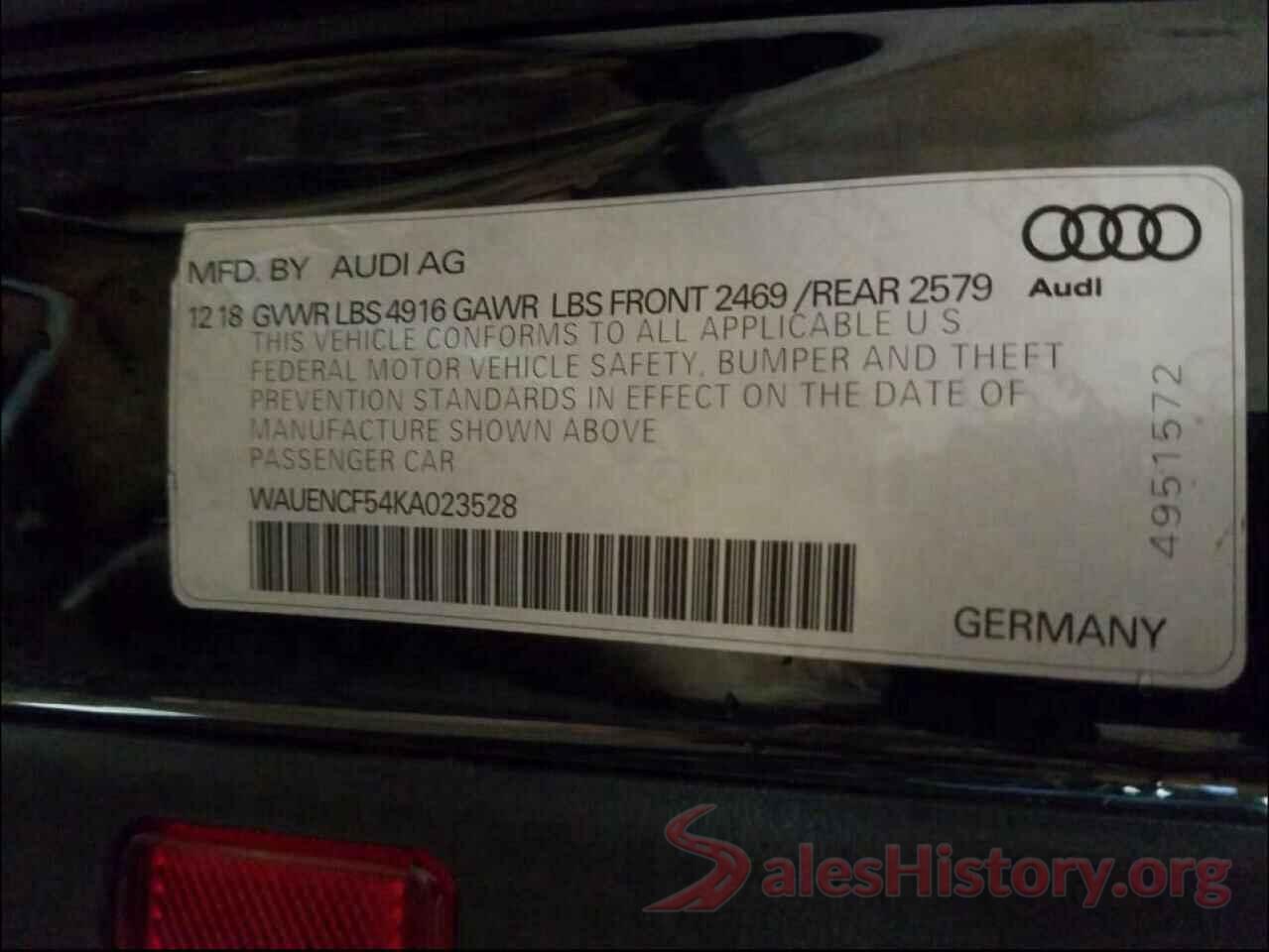 WAUENCF54KA023528 2019 AUDI A5