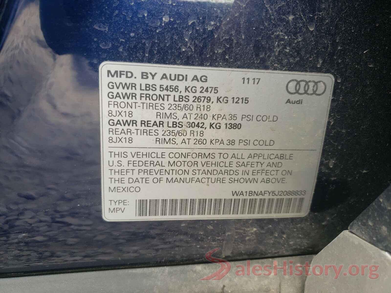 WA1BNAFY5J2088833 2018 AUDI Q5