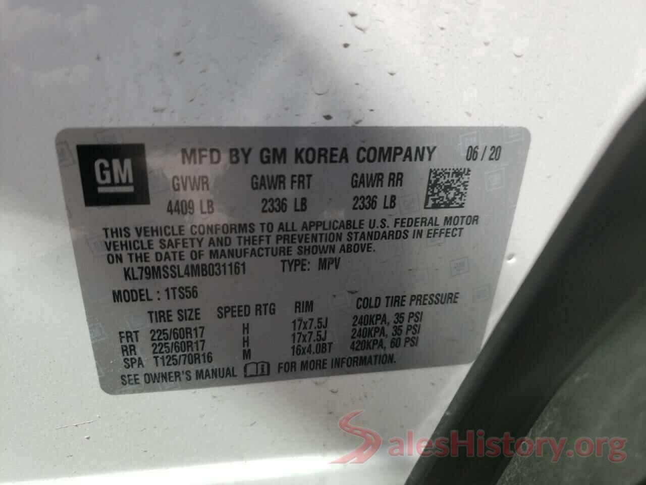 KL79MSSL4MB031161 2021 CHEVROLET TRAILBLAZE