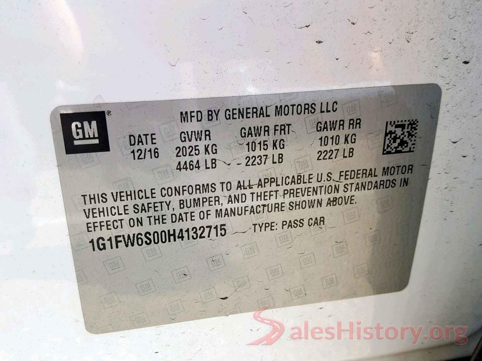 1G1FW6S00H4132715 2017 CHEVROLET BOLT