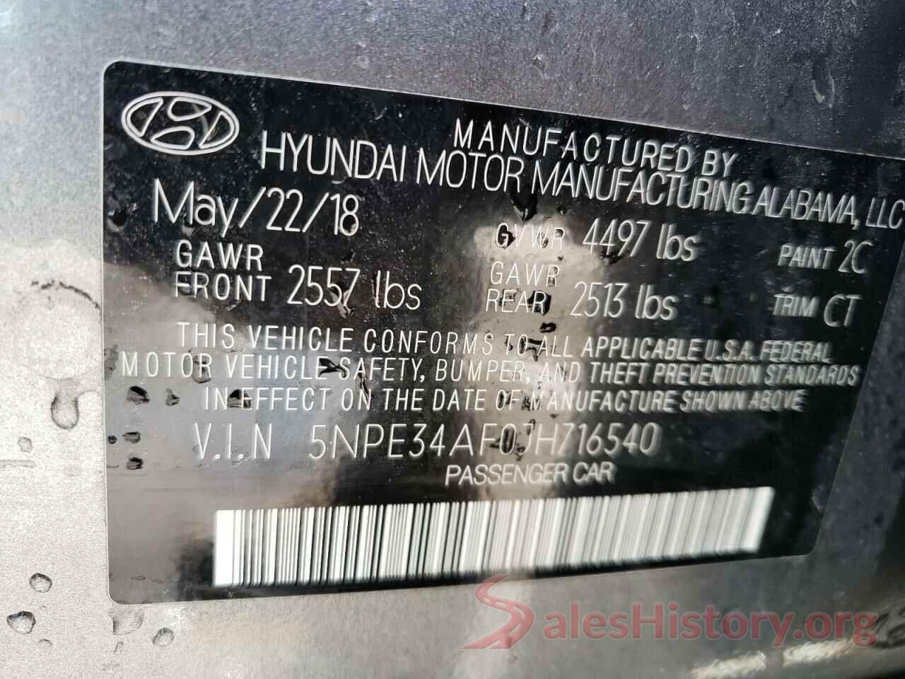 5NPE34AF0JH716540 2018 HYUNDAI SONATA