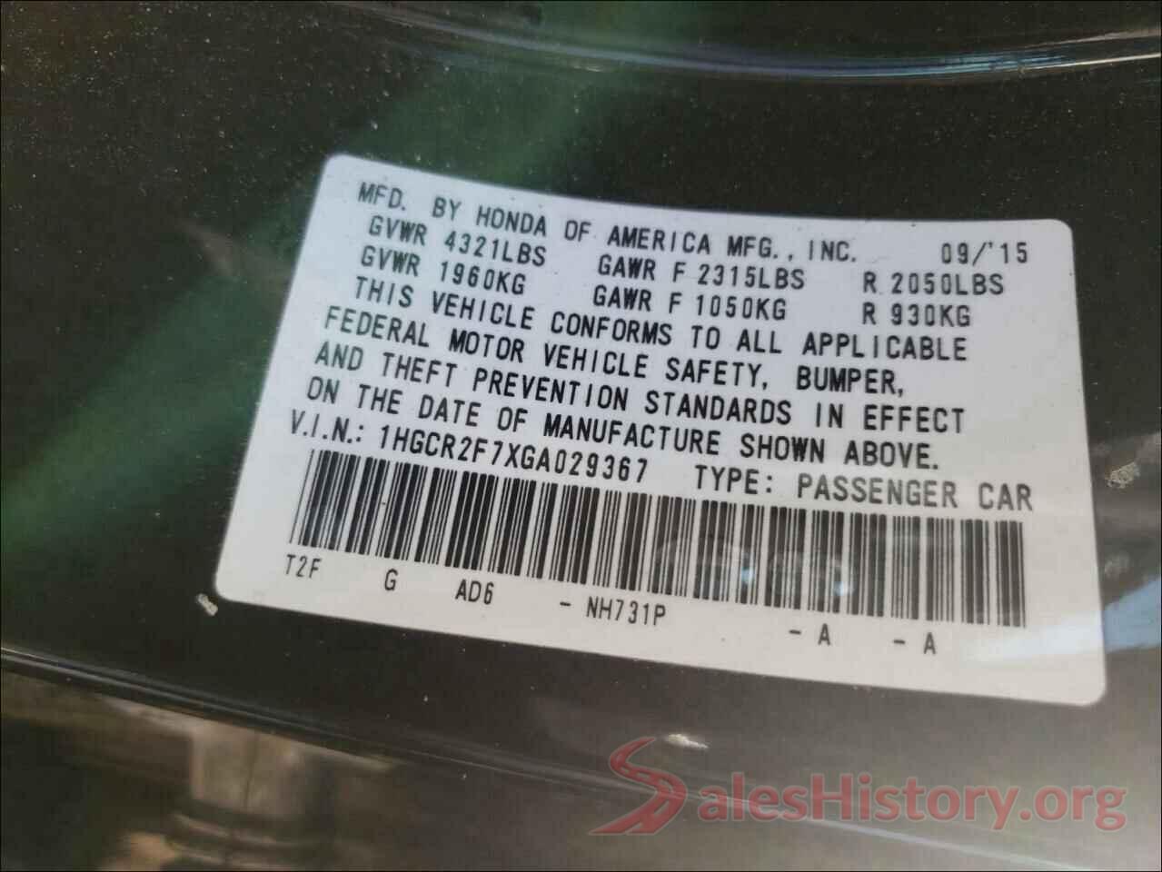 1HGCR2F7XGA029367 2016 HONDA ACCORD