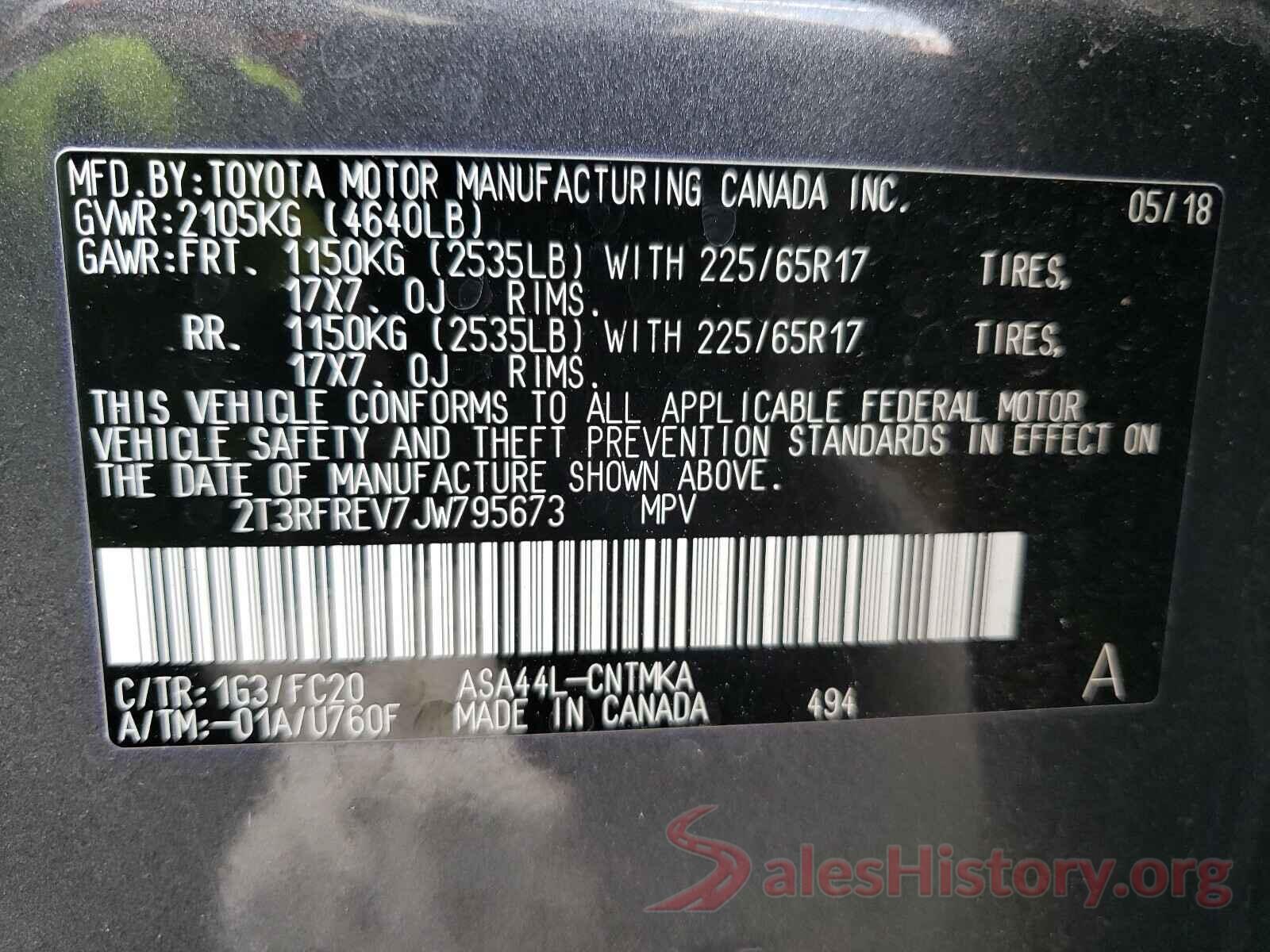 2T3RFREV7JW795673 2018 TOYOTA RAV4