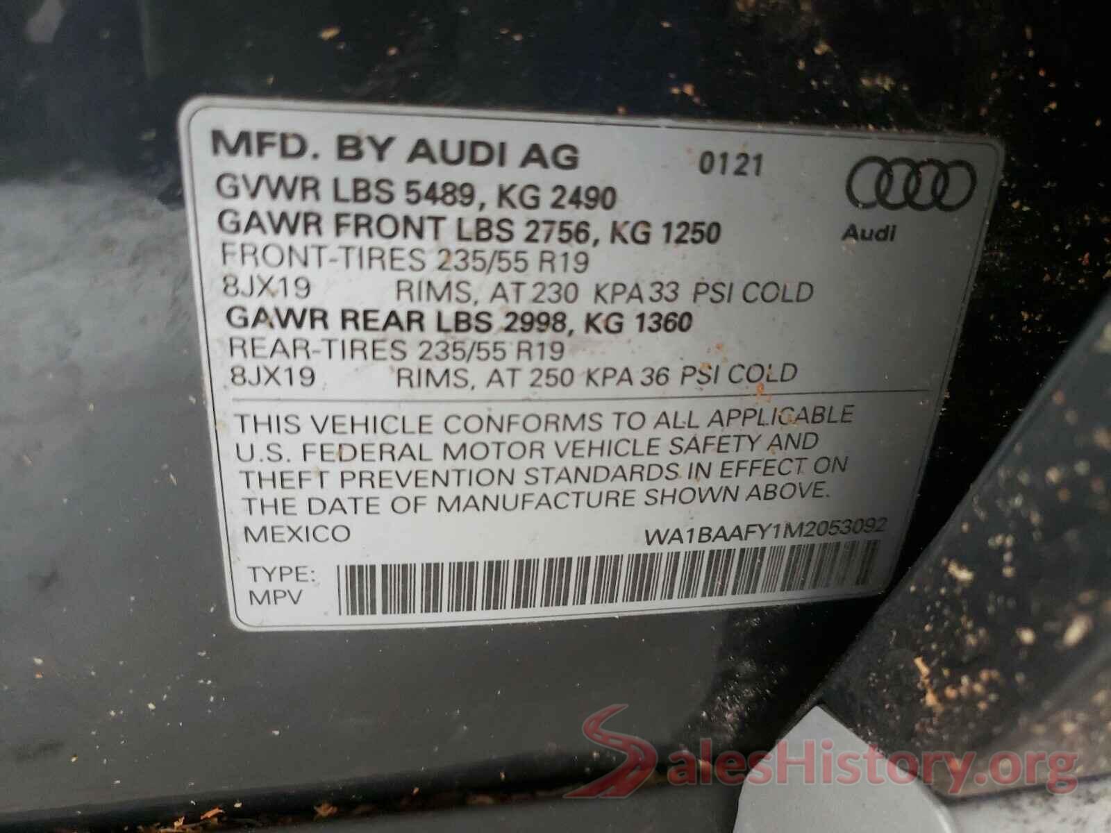 WA1BAAFY1M2053092 2021 AUDI Q5