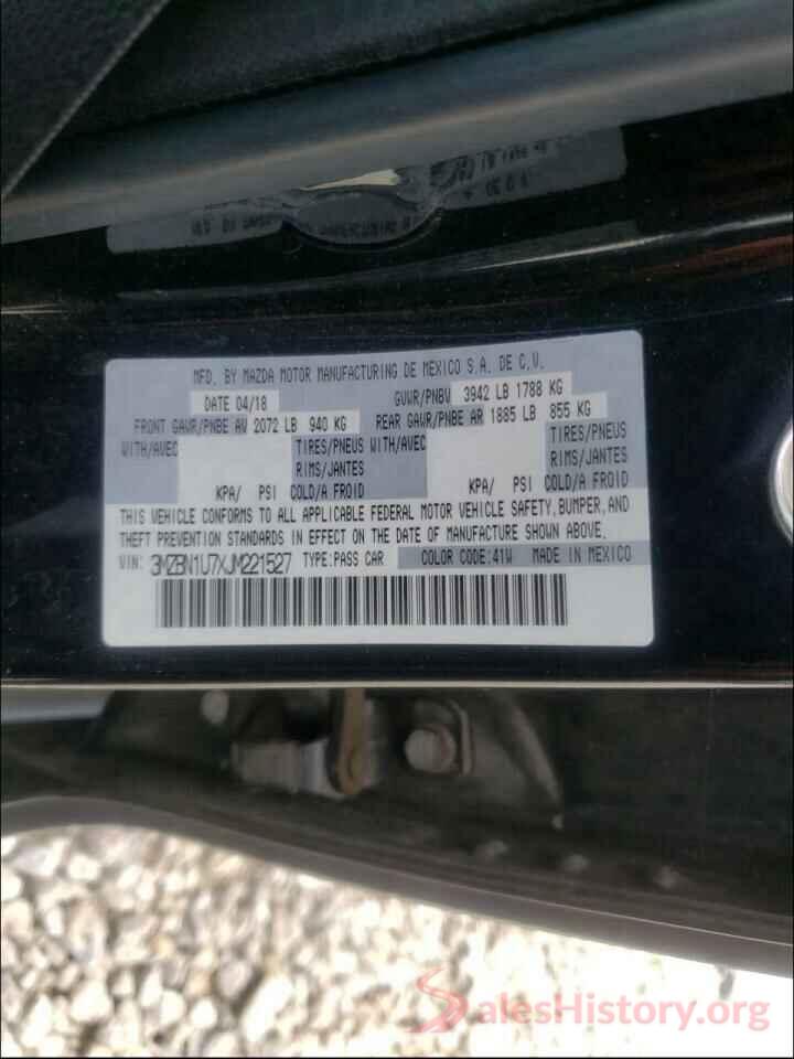 3MZBN1U7XJM221527 2018 MAZDA 3