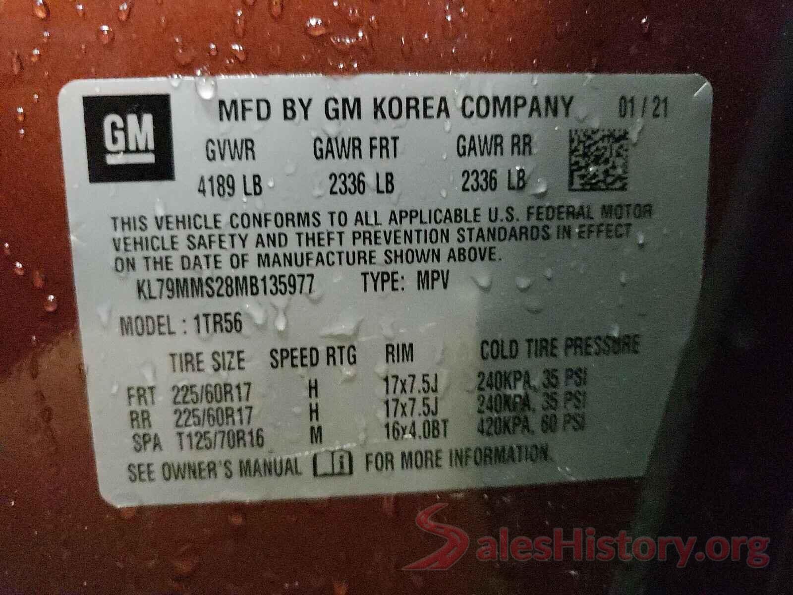 KL79MMS28MB135977 2021 CHEVROLET TRAILBLAZE