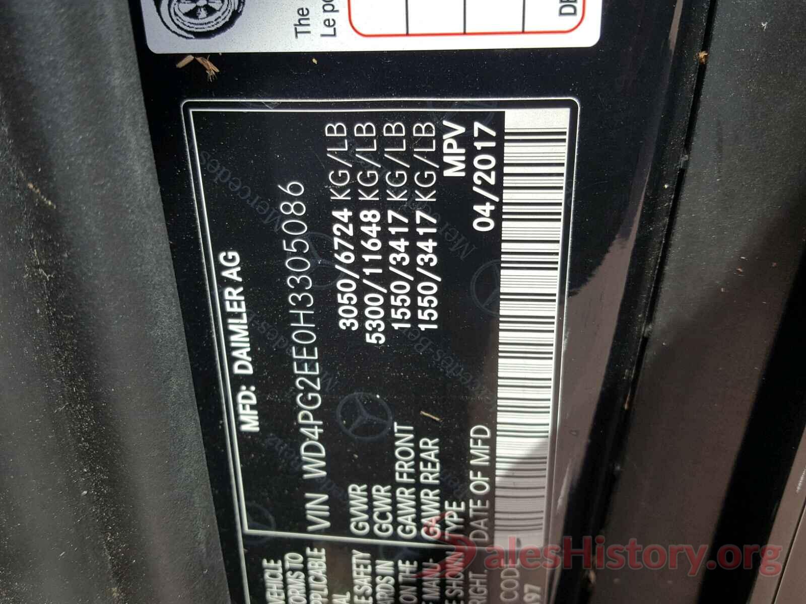 WD4PG2EE0H3305086 2017 MERCEDES-BENZ ALL OTHER