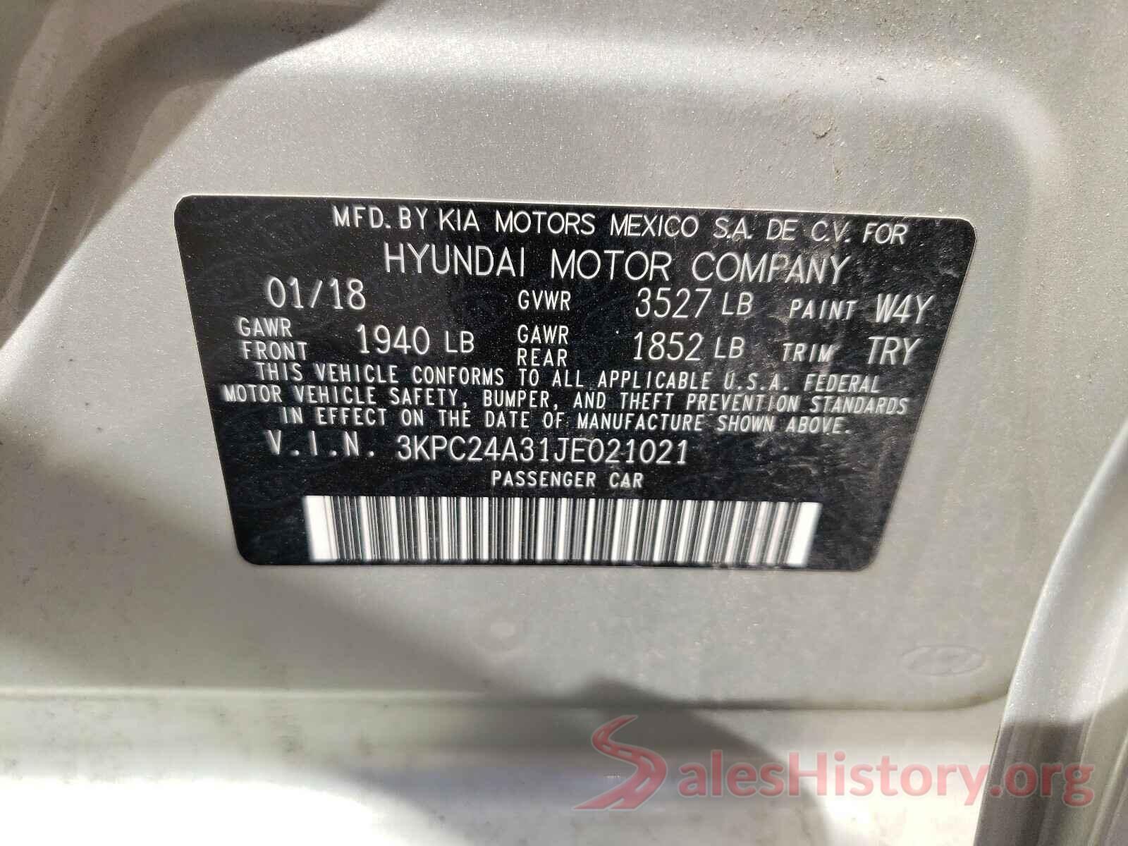 3KPC24A31JE021021 2018 HYUNDAI ACCENT