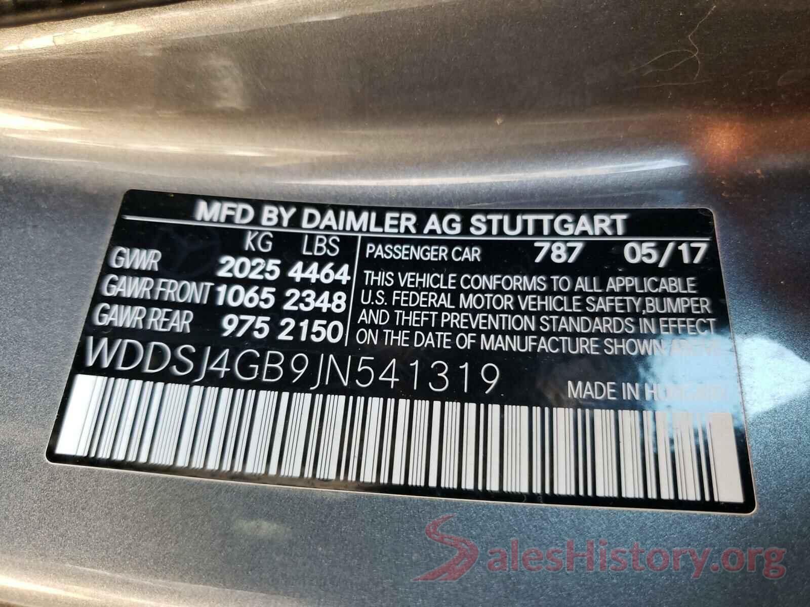 WDDSJ4GB9JN541319 2018 MERCEDES-BENZ C CLASS