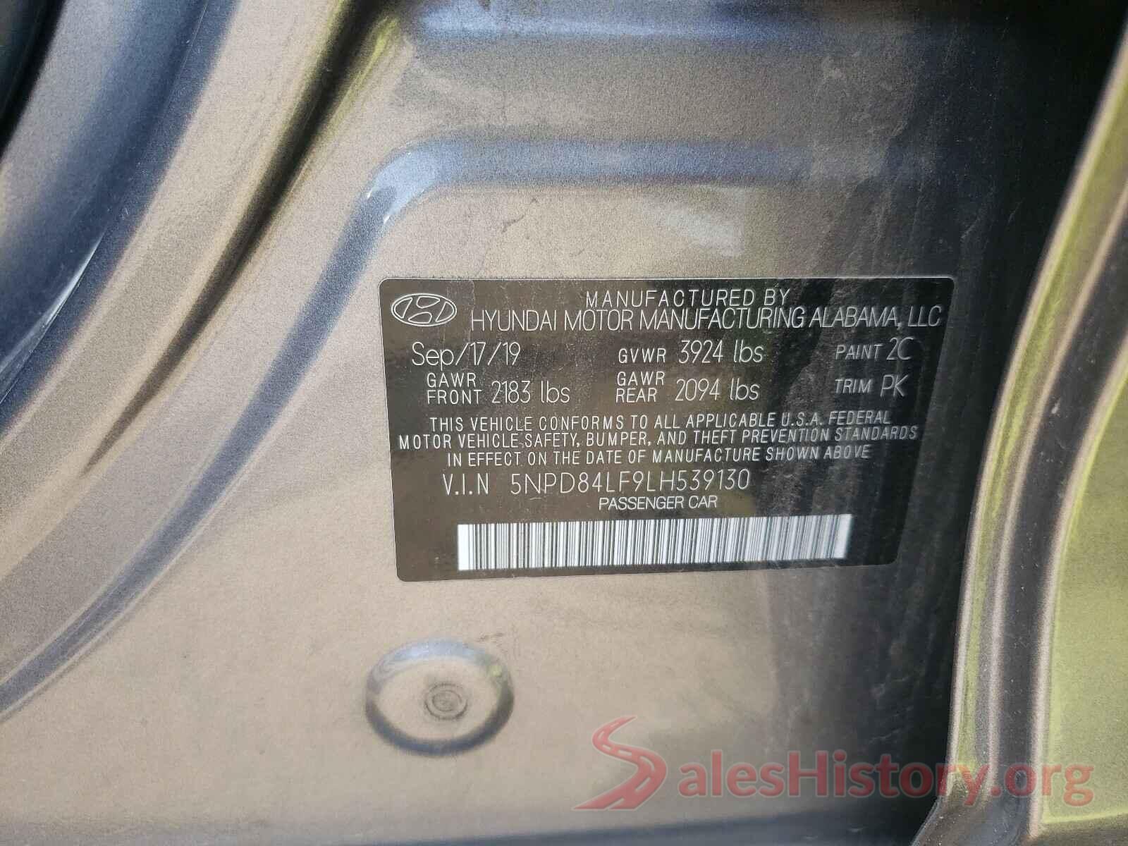 5NPD84LF9LH539130 2020 HYUNDAI ELANTRA