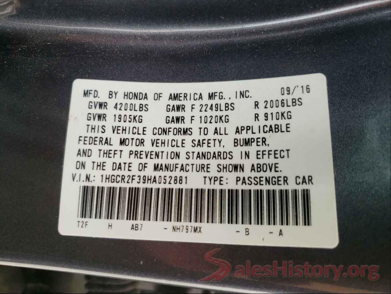 1HGCR2F39HA052881 2017 HONDA ACCORD