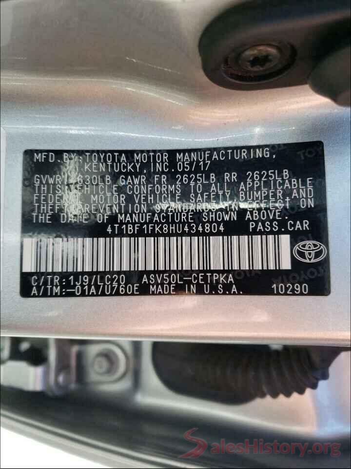 4T1BF1FK8HU434804 2017 TOYOTA CAMRY