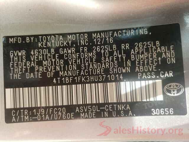 4T1BF1FK3HU371014 2017 TOYOTA CAMRY