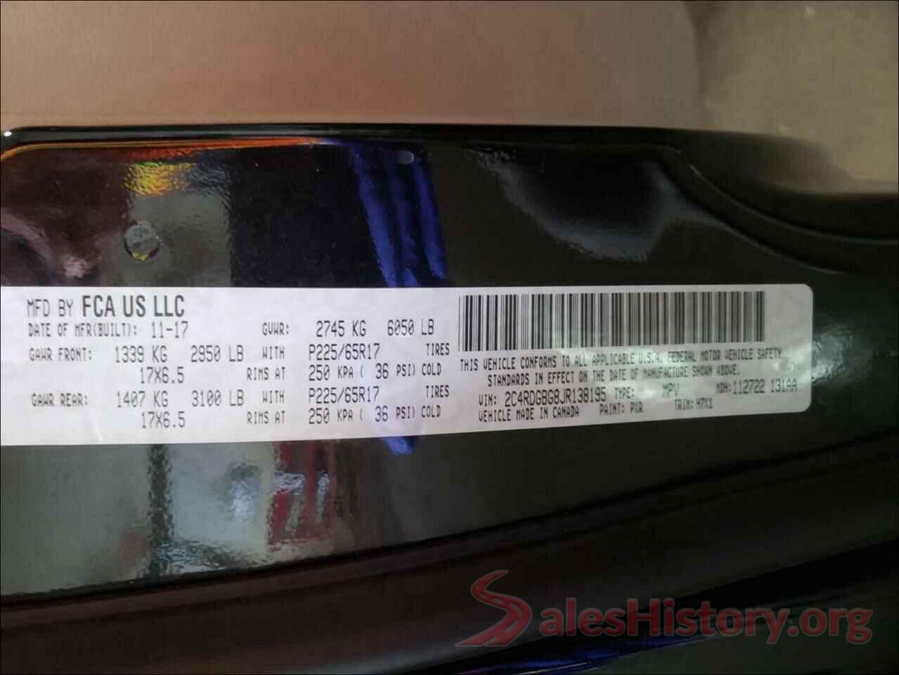 2C4RDGBG8JR138195 2018 DODGE GRAND CARA