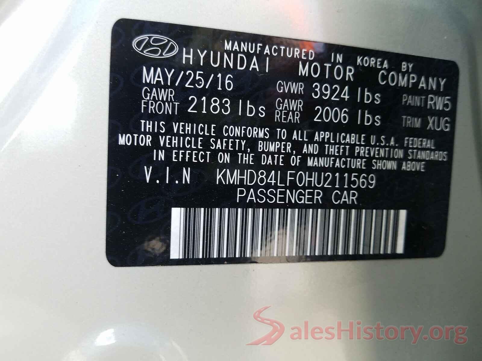 KMHD84LF0HU211569 2017 HYUNDAI ELANTRA