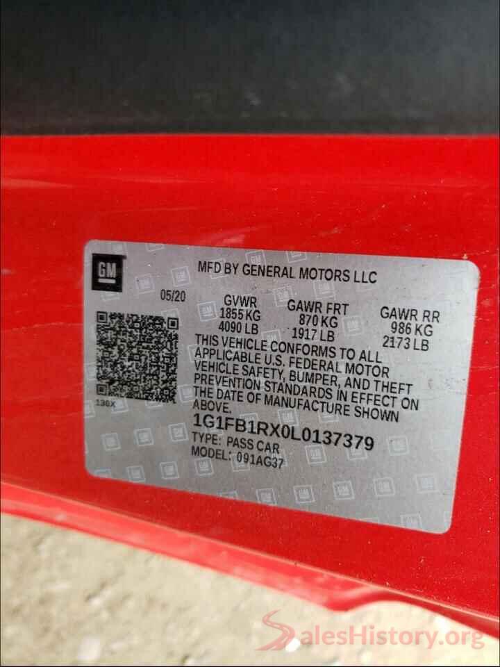 1G1FB1RX0L0137379 2020 CHEVROLET CAMARO