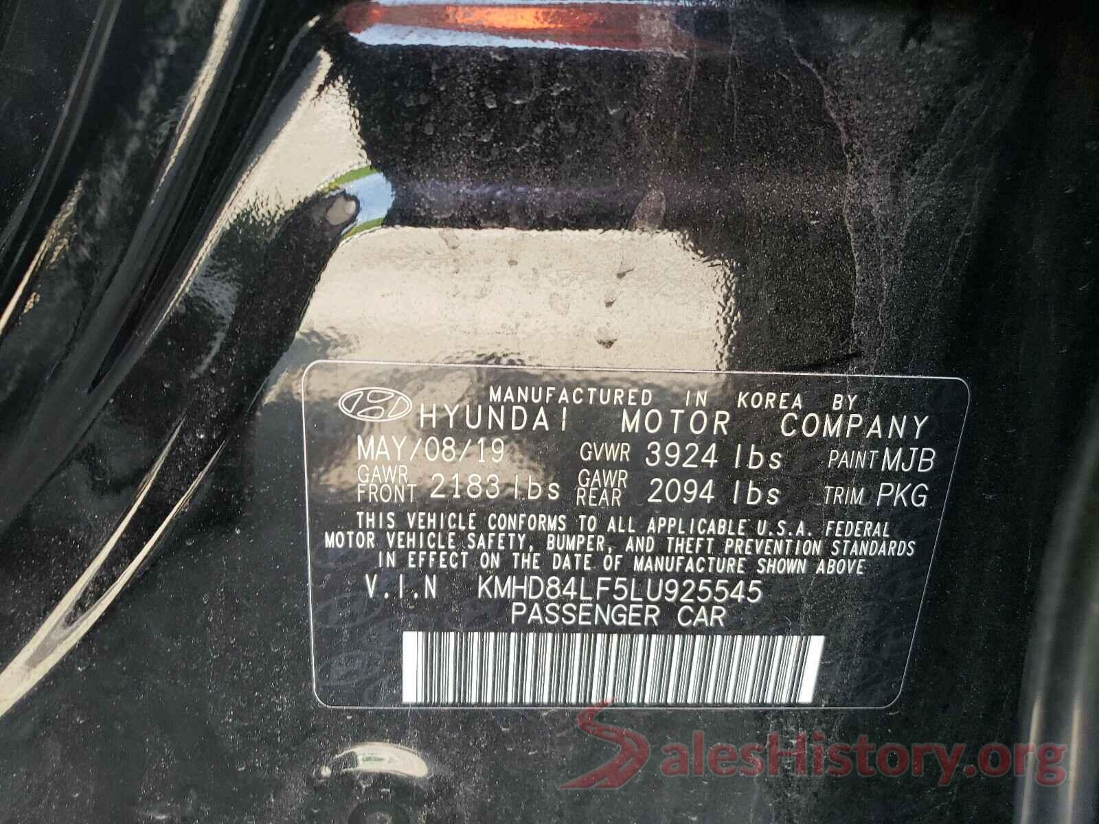 KMHD84LF5LU925545 2020 HYUNDAI ELANTRA