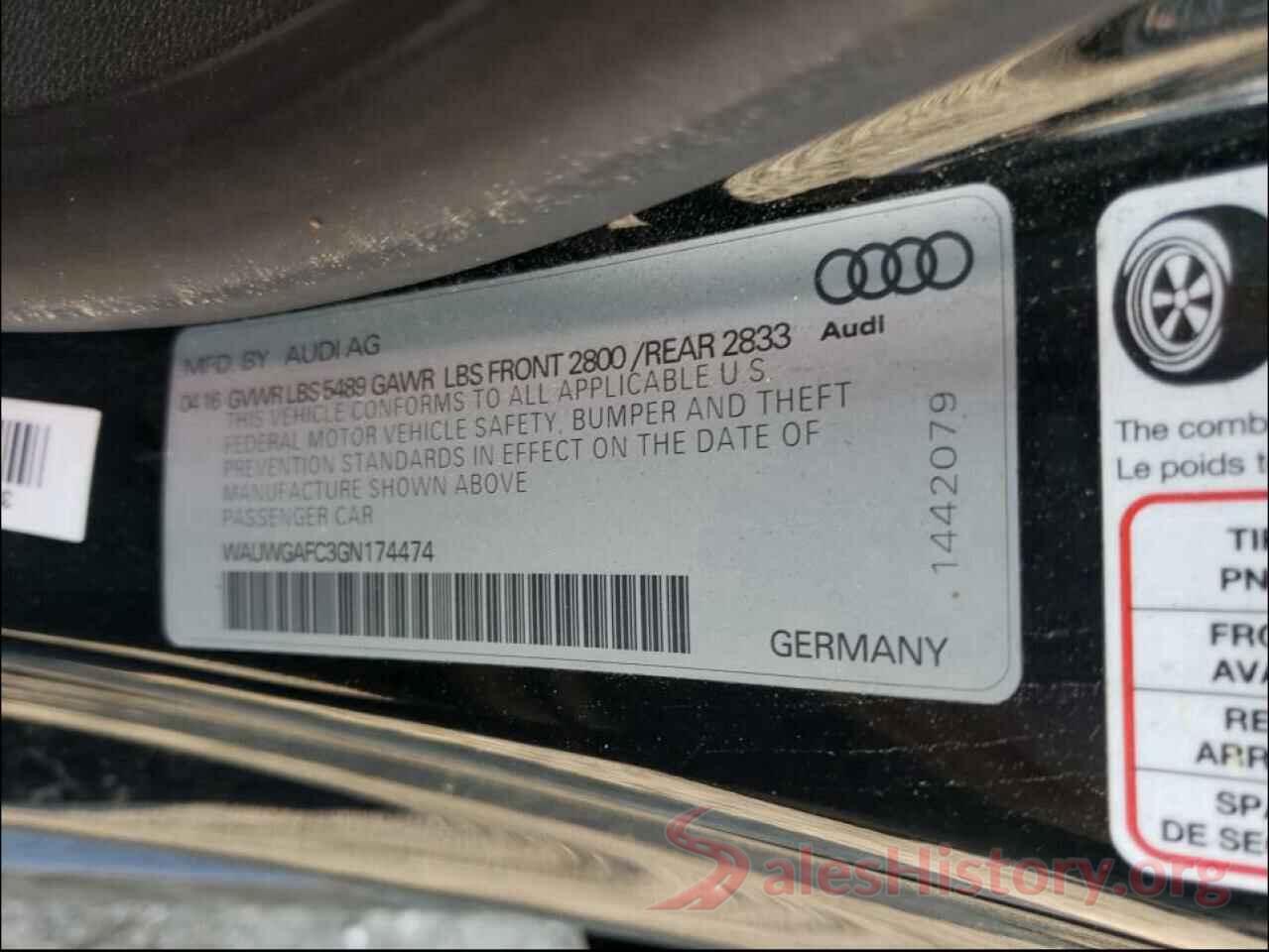 WAUWGAFC3GN174474 2016 AUDI A7