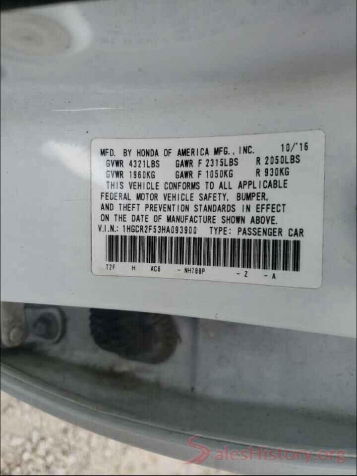 1HGCR2F53HA093900 2017 HONDA ACCORD