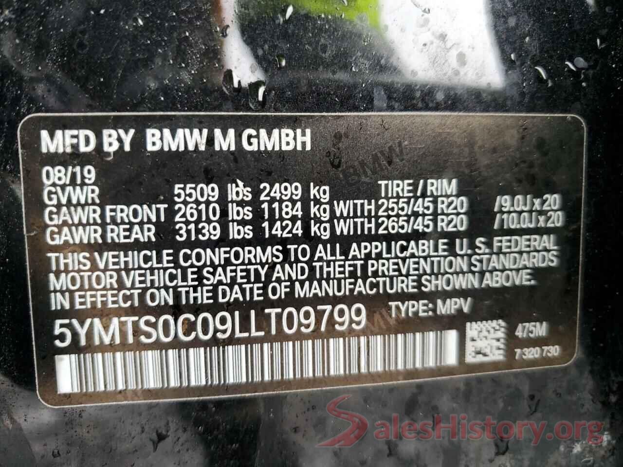 5YMTS0C09LLT09799 2020 BMW X3