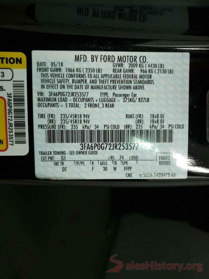 3FA6P0G72JR253577 2018 FORD FUSION