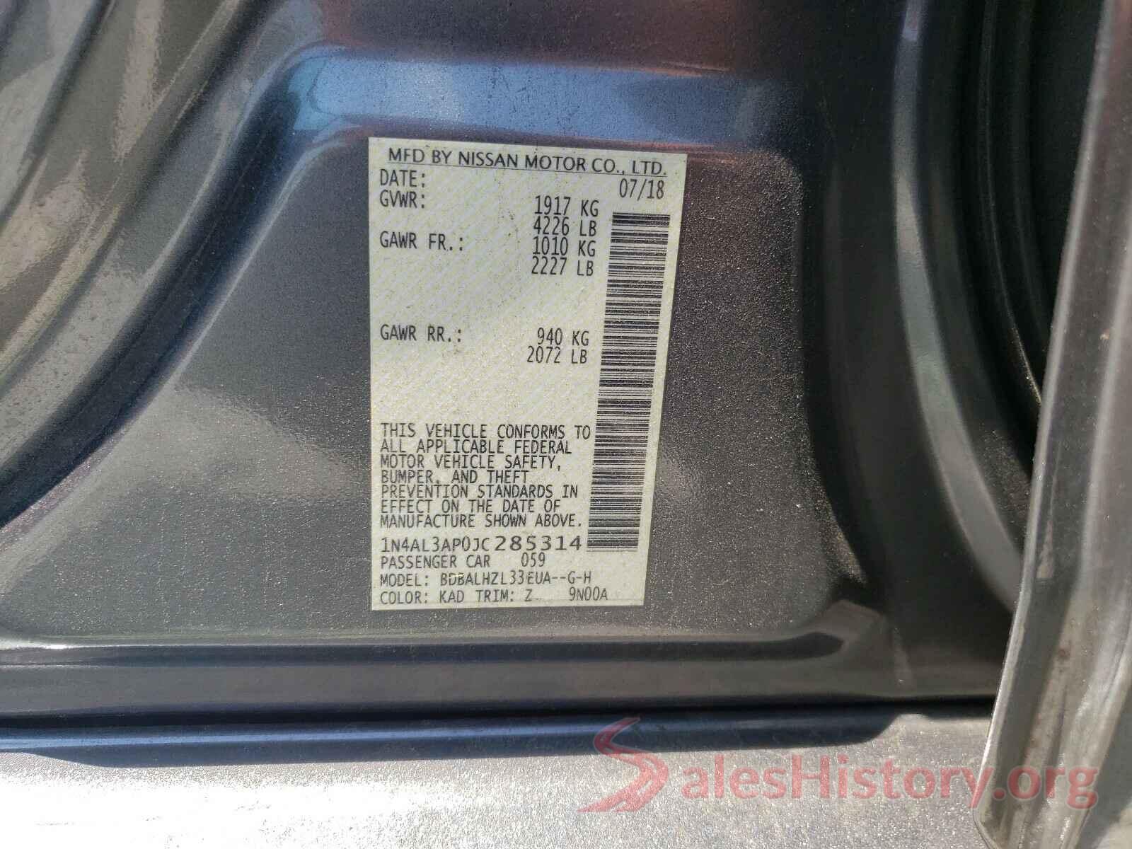 1N4AL3AP0JC285314 2018 NISSAN ALTIMA