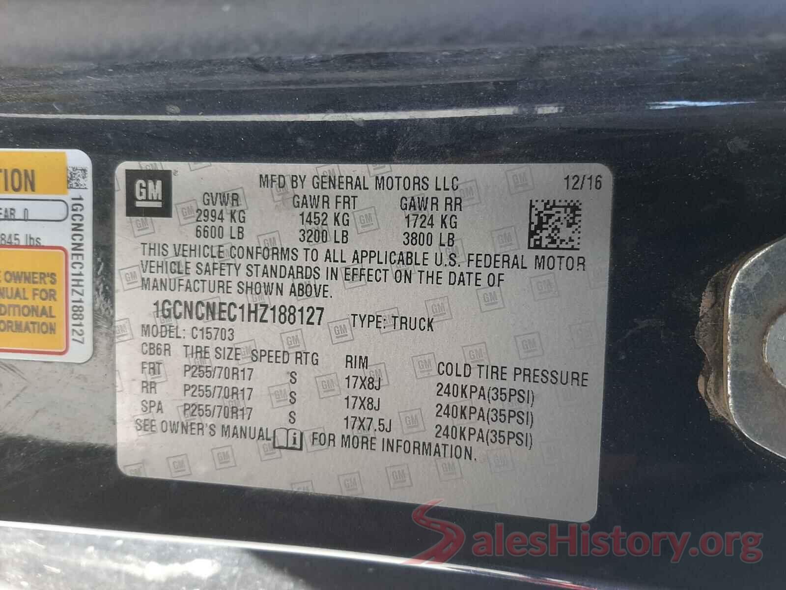 1GCNCNEC1HZ188127 2017 CHEVROLET SILVERADO