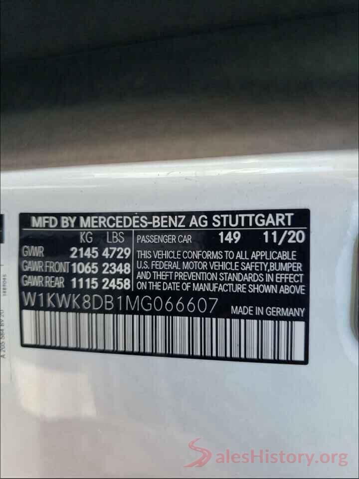 W1KWK8DB1MG066607 2021 MERCEDES-BENZ C CLASS