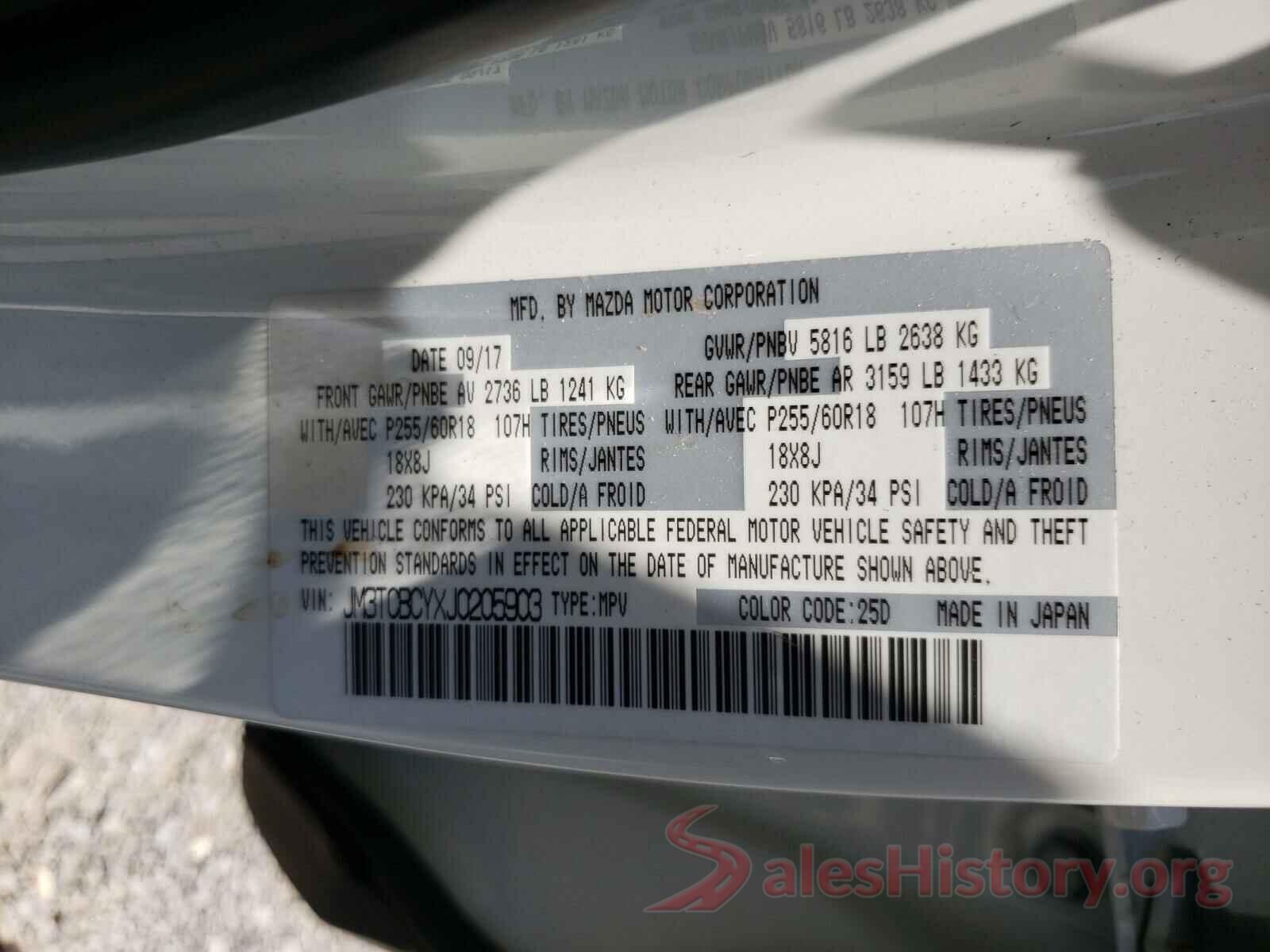 JM3TCBCYXJ0205903 2018 MAZDA CX-9