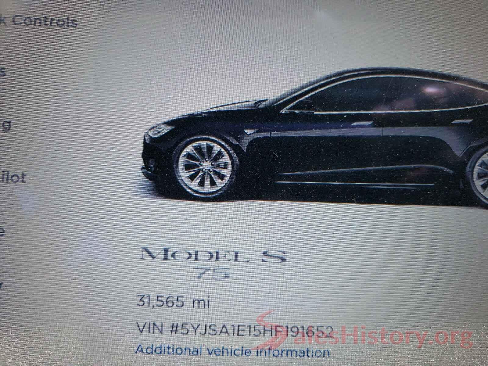 5YJSA1E15HF191652 2017 TESLA MODEL S