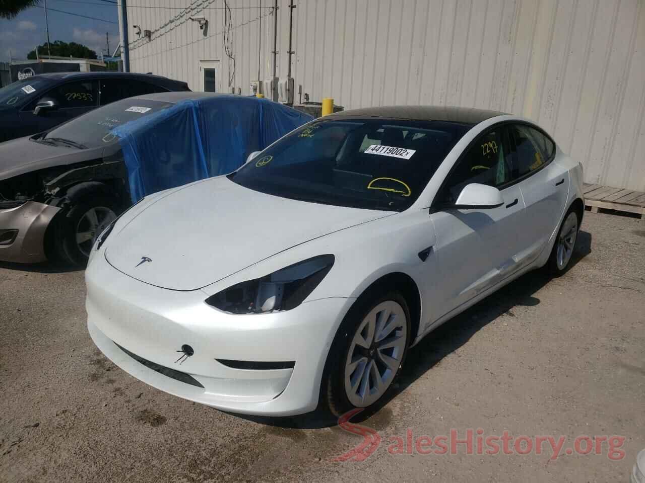 5YJ3E1EB6NF112907 2022 TESLA MODEL 3