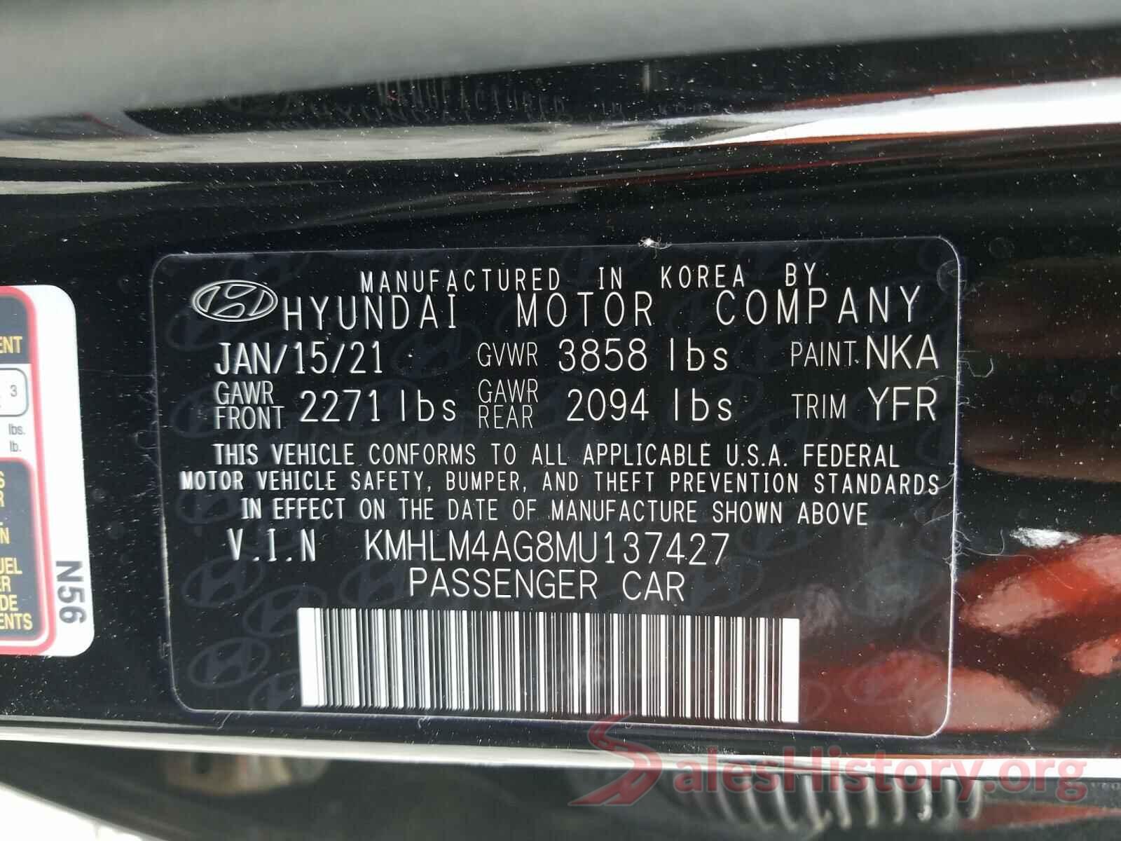 KMHLM4AG8MU137427 2021 HYUNDAI ELANTRA