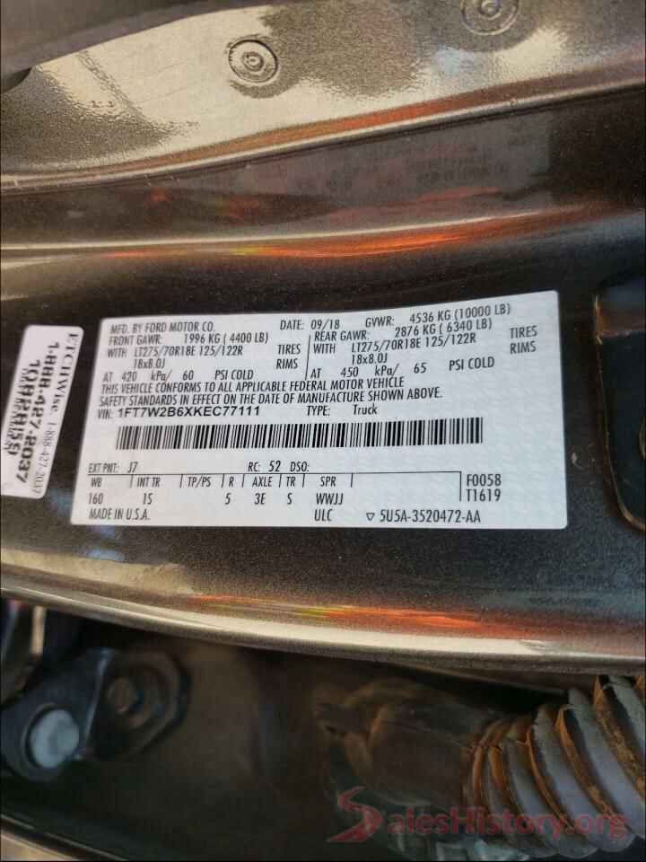 1FT7W2B6XKEC77111 2019 FORD F250