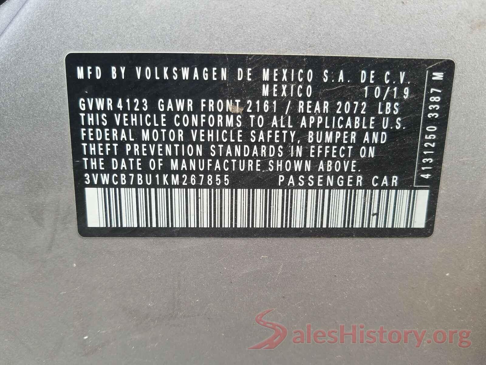 3VWCB7BU1KM267855 2019 VOLKSWAGEN JETTA