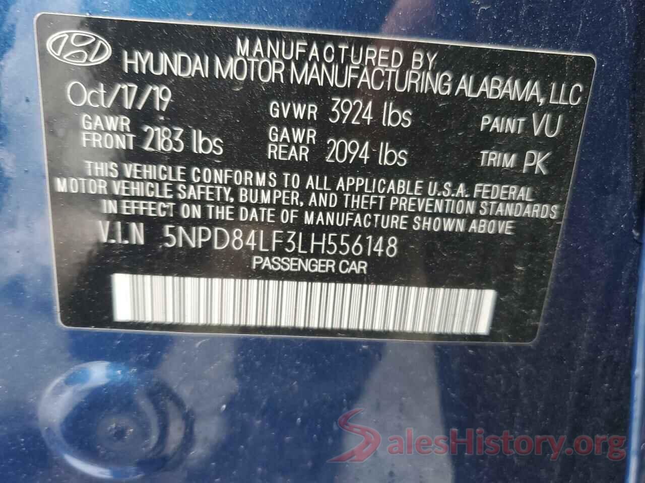 5NPD84LF3LH556148 2020 HYUNDAI ELANTRA