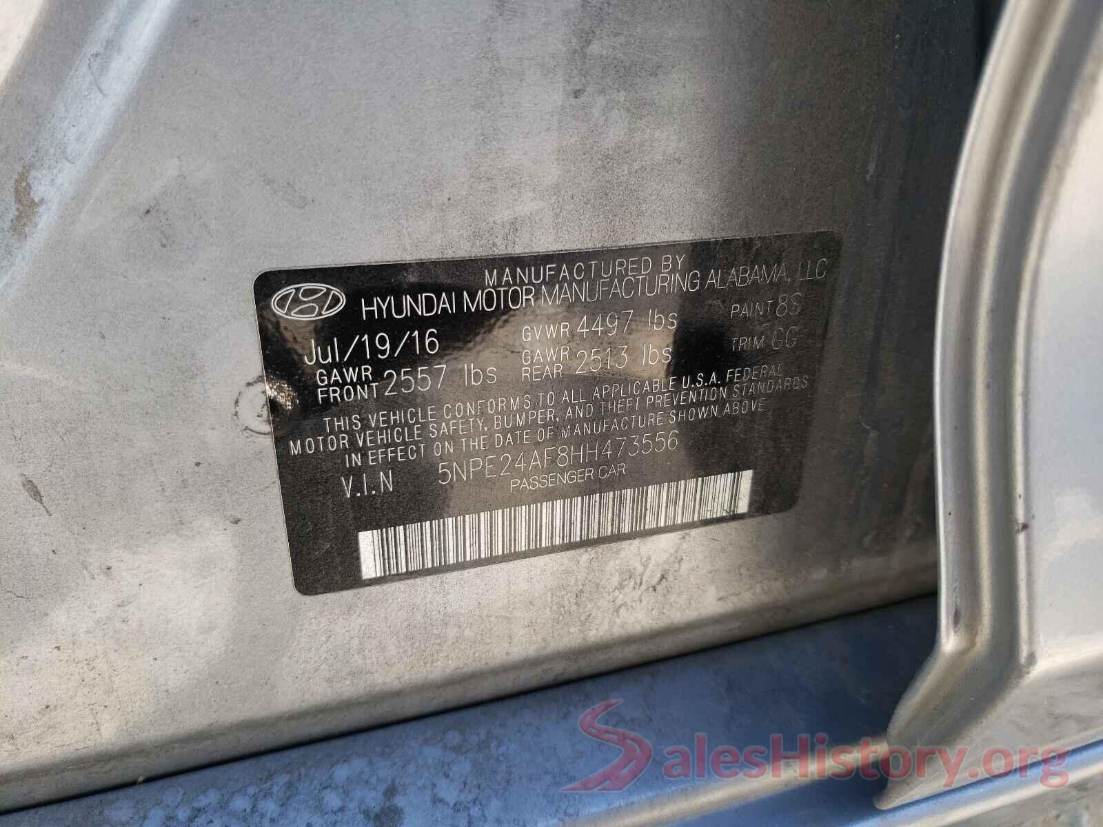 5NPE24AF8HH473556 2017 HYUNDAI SONATA