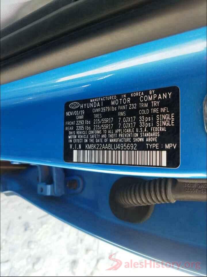 KM8K22AA8LU495692 2020 HYUNDAI KONA