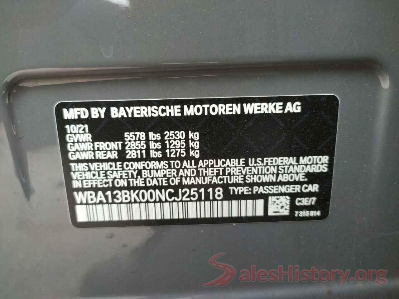 WBA13BK00NCJ25118 2022 BMW M5