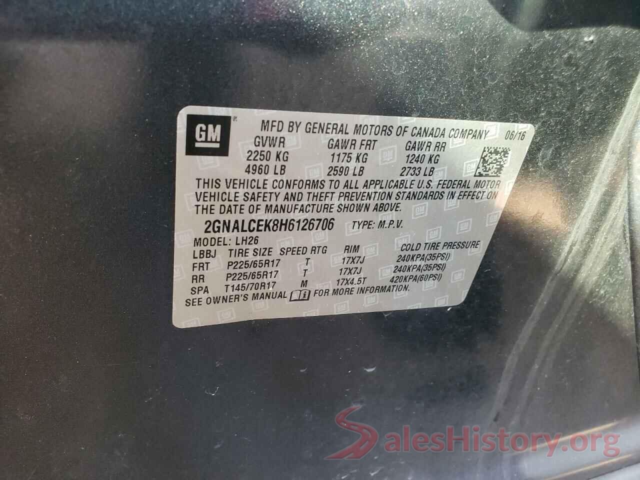 2GNALCEK8H6126706 2017 CHEVROLET EQUINOX