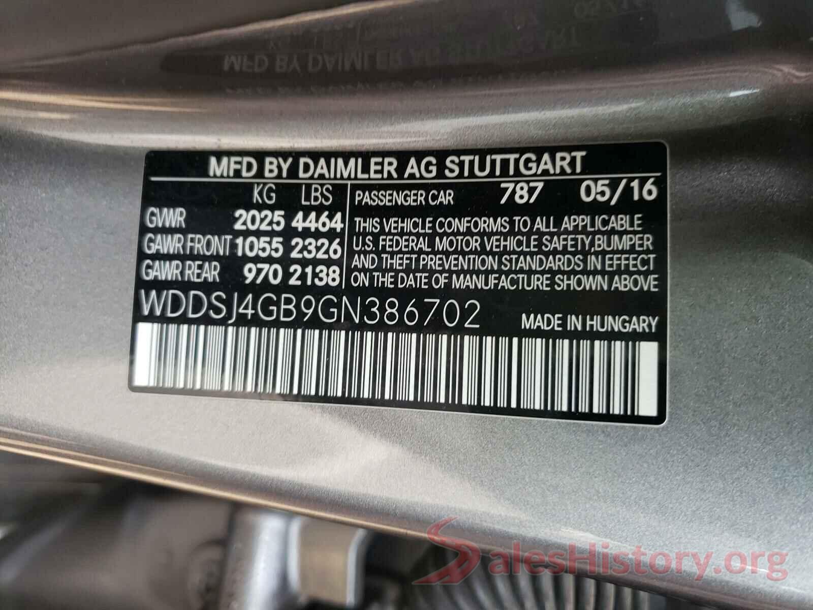 WDDSJ4GB9GN386702 2016 MERCEDES-BENZ C CLASS