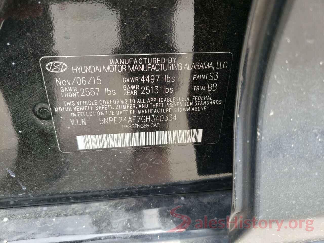 5NPE24AF7GH340334 2016 HYUNDAI SONATA