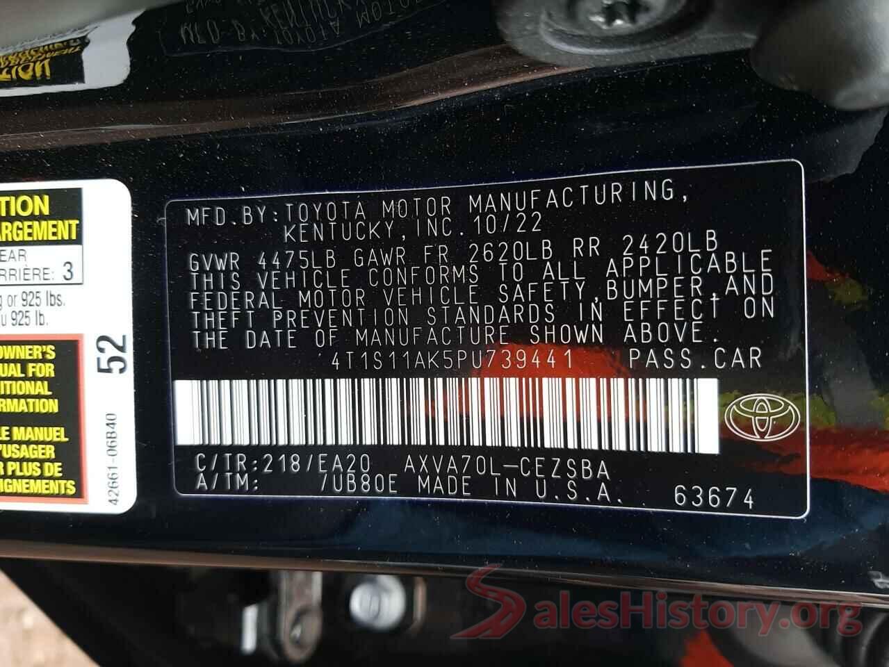 4T1S11AK5PU739441 2023 TOYOTA CAMRY