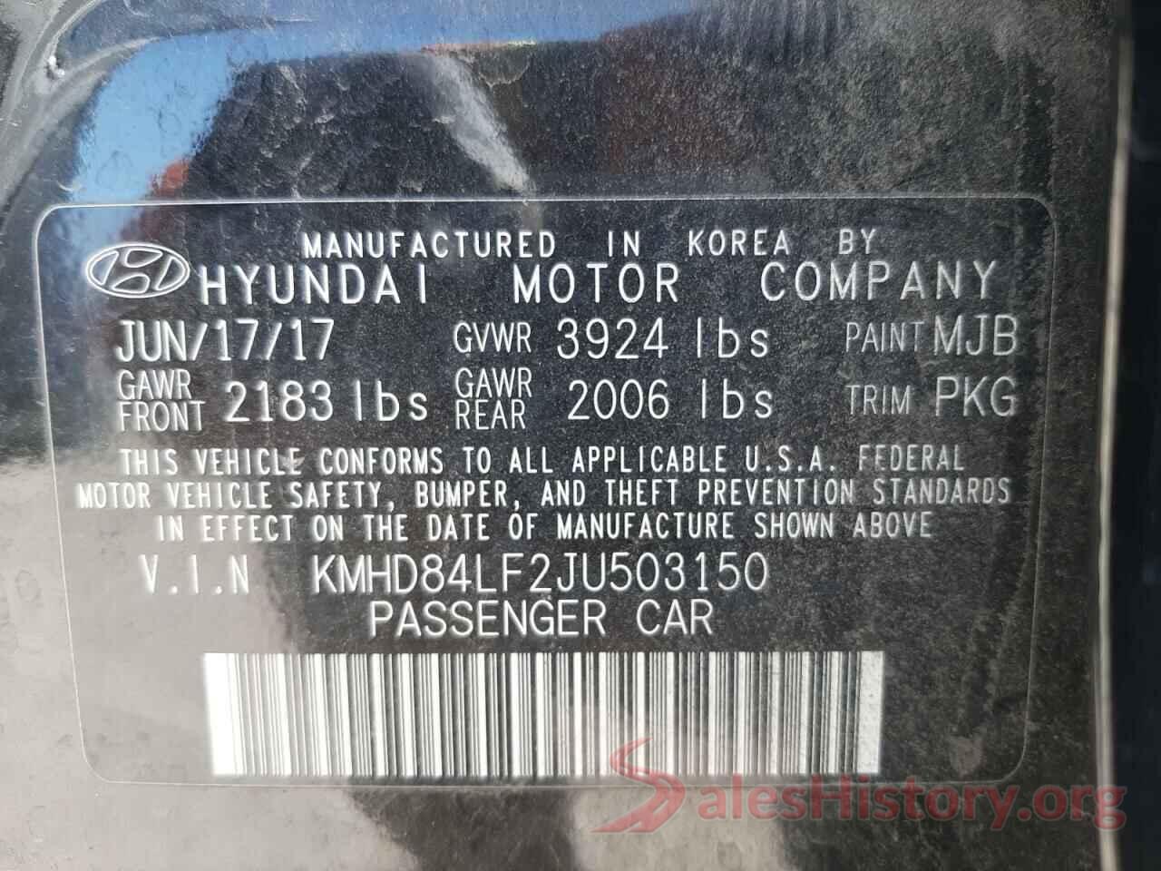 KMHD84LF2JU503150 2018 HYUNDAI ELANTRA