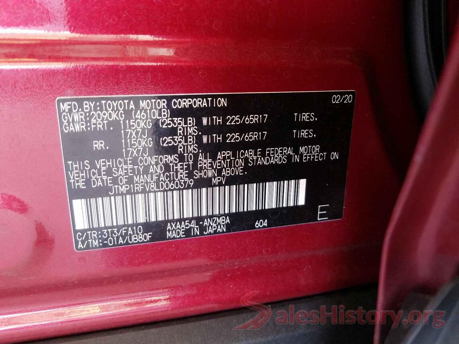 JTMP1RFV8LD060379 2020 TOYOTA RAV4