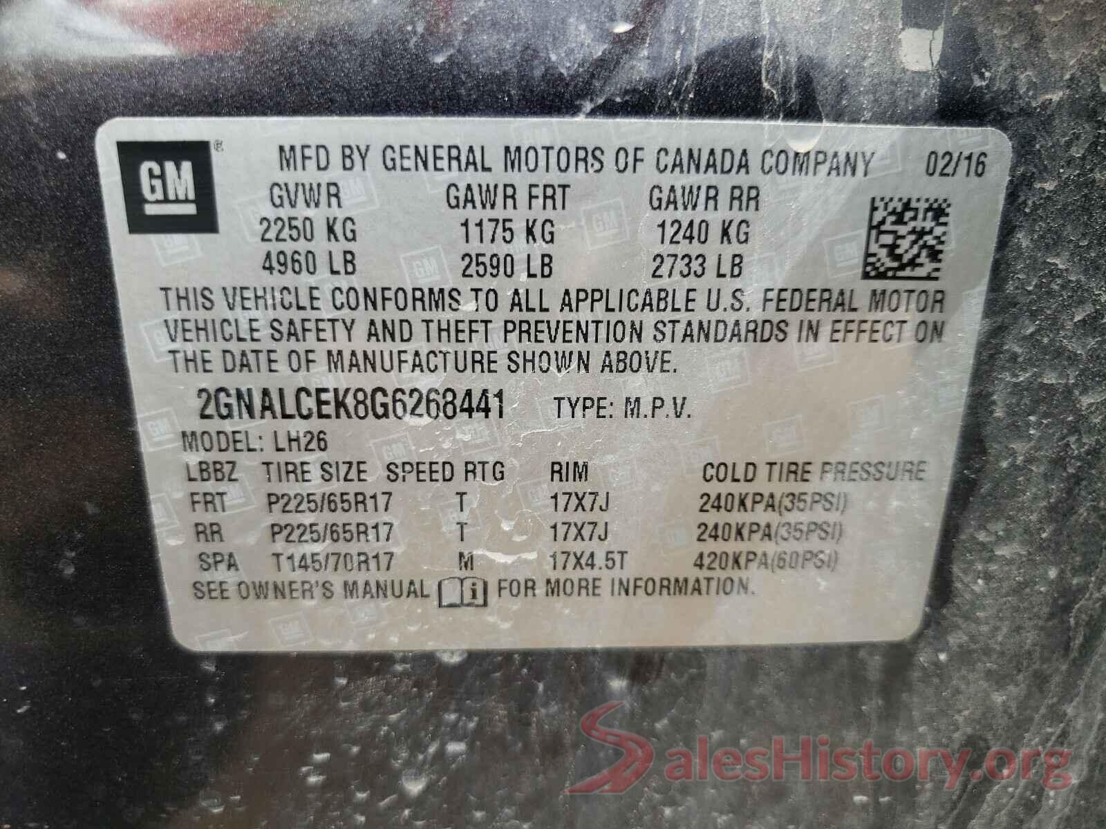 2GNALCEK8G6268441 2017 CHEVROLET EQUINOX