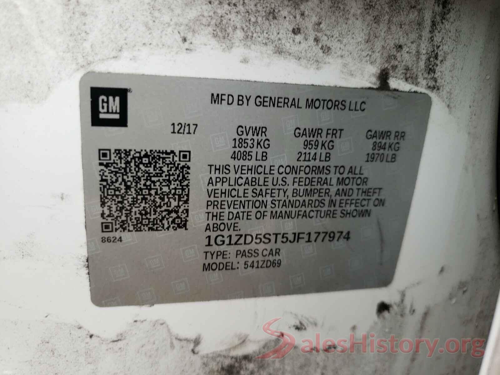 1G1ZD5ST5JF177974 2018 CHEVROLET MALIBU