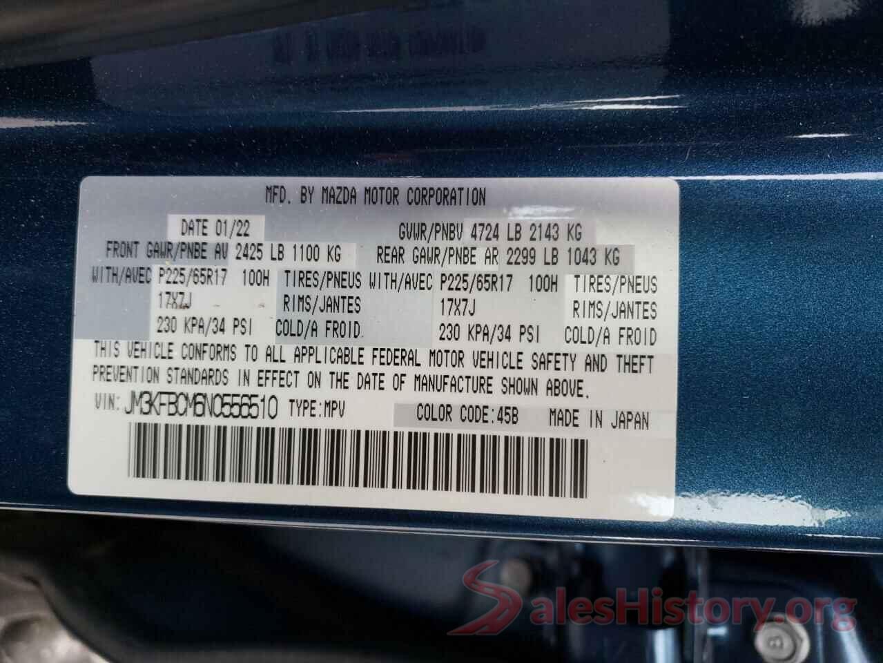 JM3KFBCM6N0556510 2022 MAZDA CX-5 PREFE